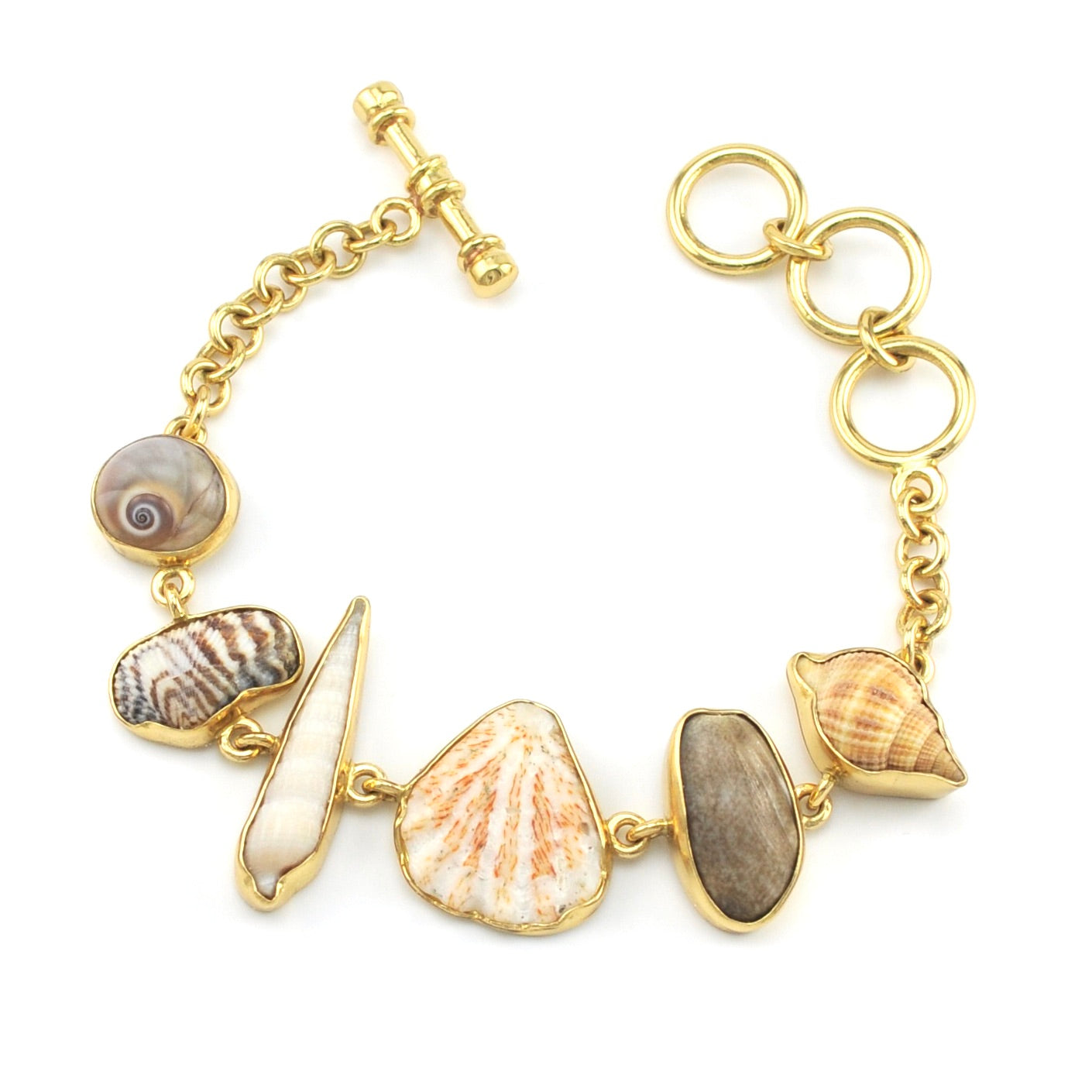 Alchemía Multiple Sea Shells Toggle Bracelet