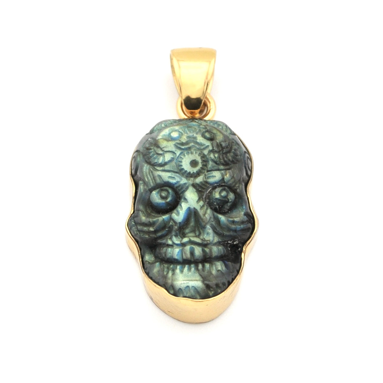 Labradorite Sugar Skull Pendant