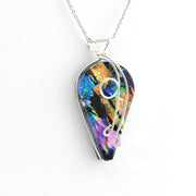 Alternate Dichroic Glass Crazy Quilt Wisteria Pendant