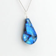 Alternate Dichroic Glass Sea Blue Tear Pendant