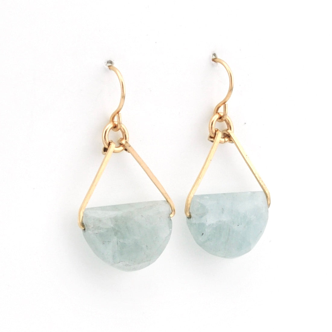 Alternate View 14k Gold Fill Aquamarine Half Moon Dangle Earrings