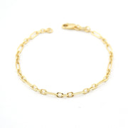 Gold chain bracelet on a white background