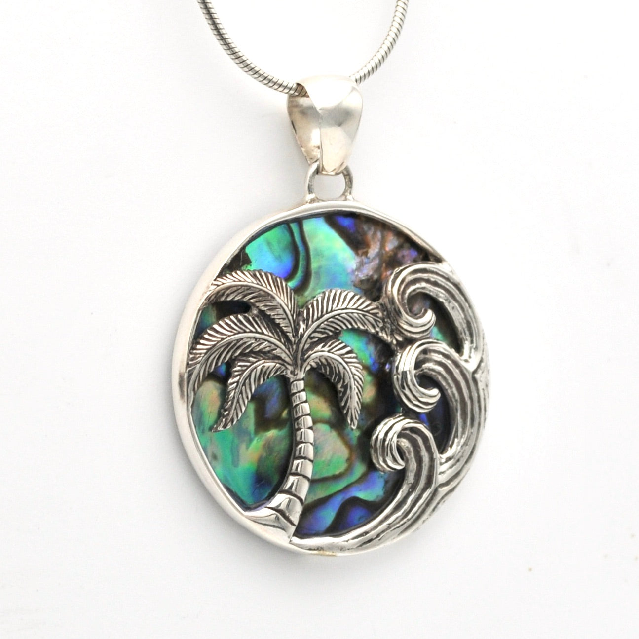 Alternate View Abalone Palm Tree Pendant