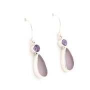 Alternate View Amethyst Lavender Sea Glass Earrings