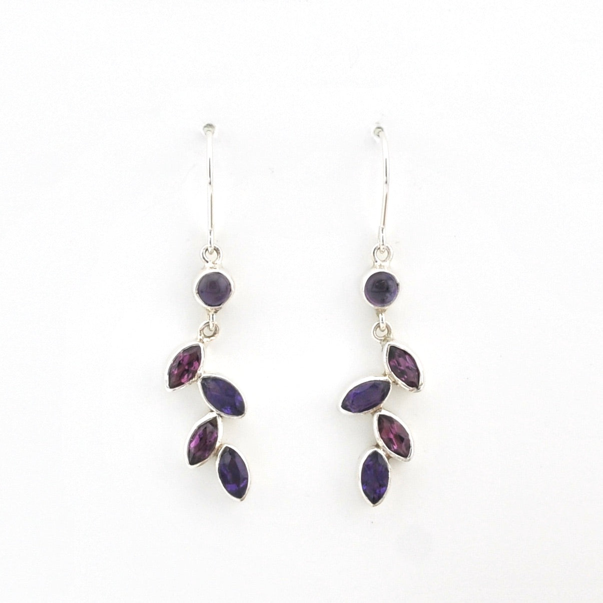 Alternate View Amethyst Rhodolite Garnet Marquise Earrings