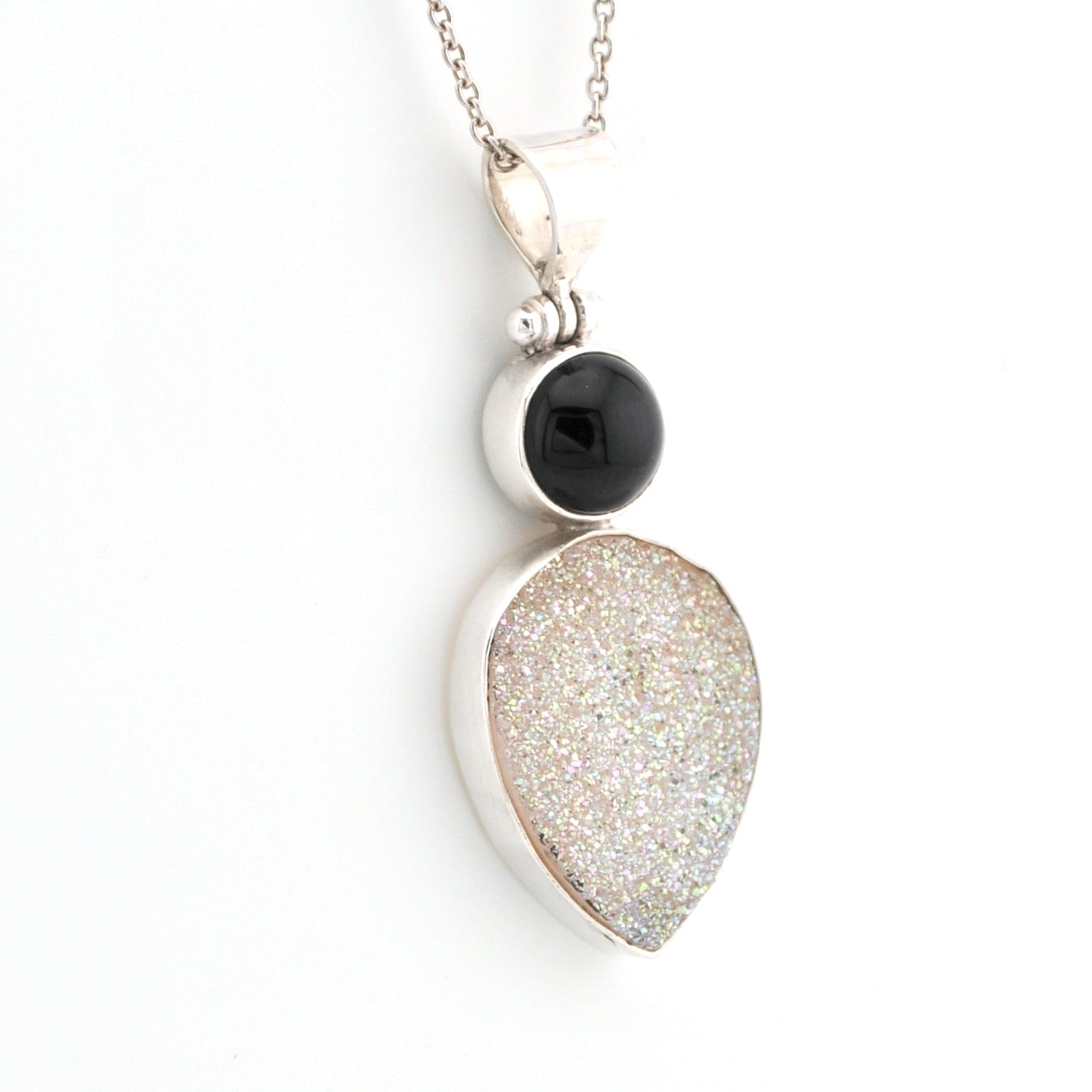 Alternate View Black Onyx Druzy Agate Necklace