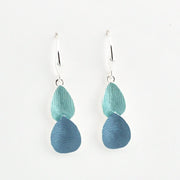 Alternate View Blue Turquoise Petal Shaped Earrings