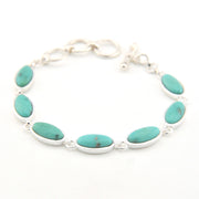 Turquoise stone bracelet on a white background