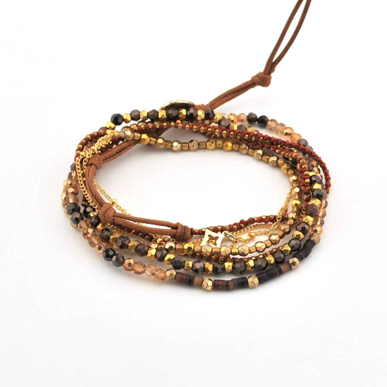 Alternate View Coffee Crystal Stone Wrap Stone Bracelet