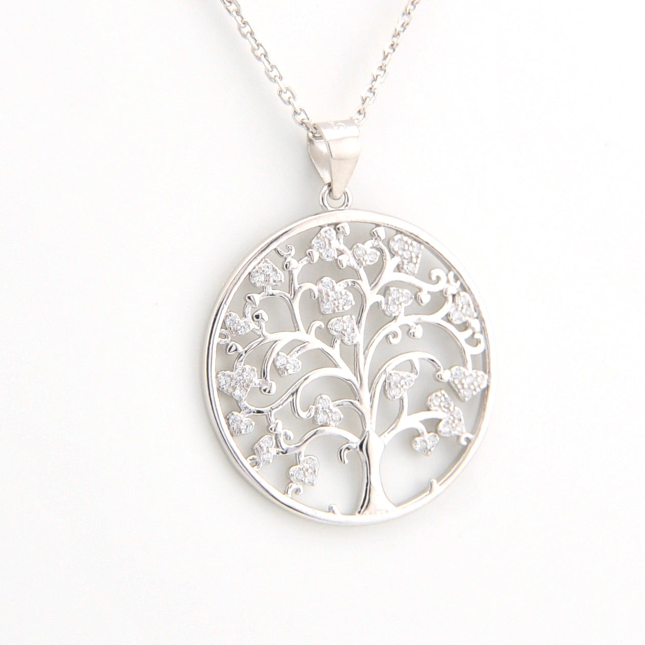 Alternate View Cubic Zirconia Tree of Life Necklace