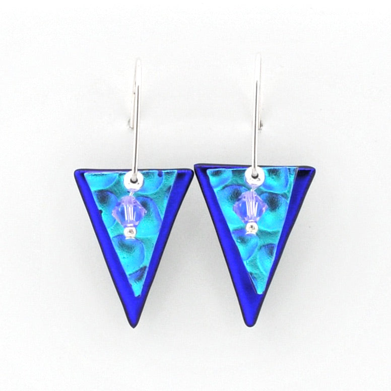 Alternate View Deep_Purple_Fused_Glass_Double_Triangle_Earrings
