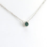 Alternate View Emerald .3ct 4mm Round Necklace
