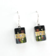 Alternate View Glass Black Golden Phase Earrings