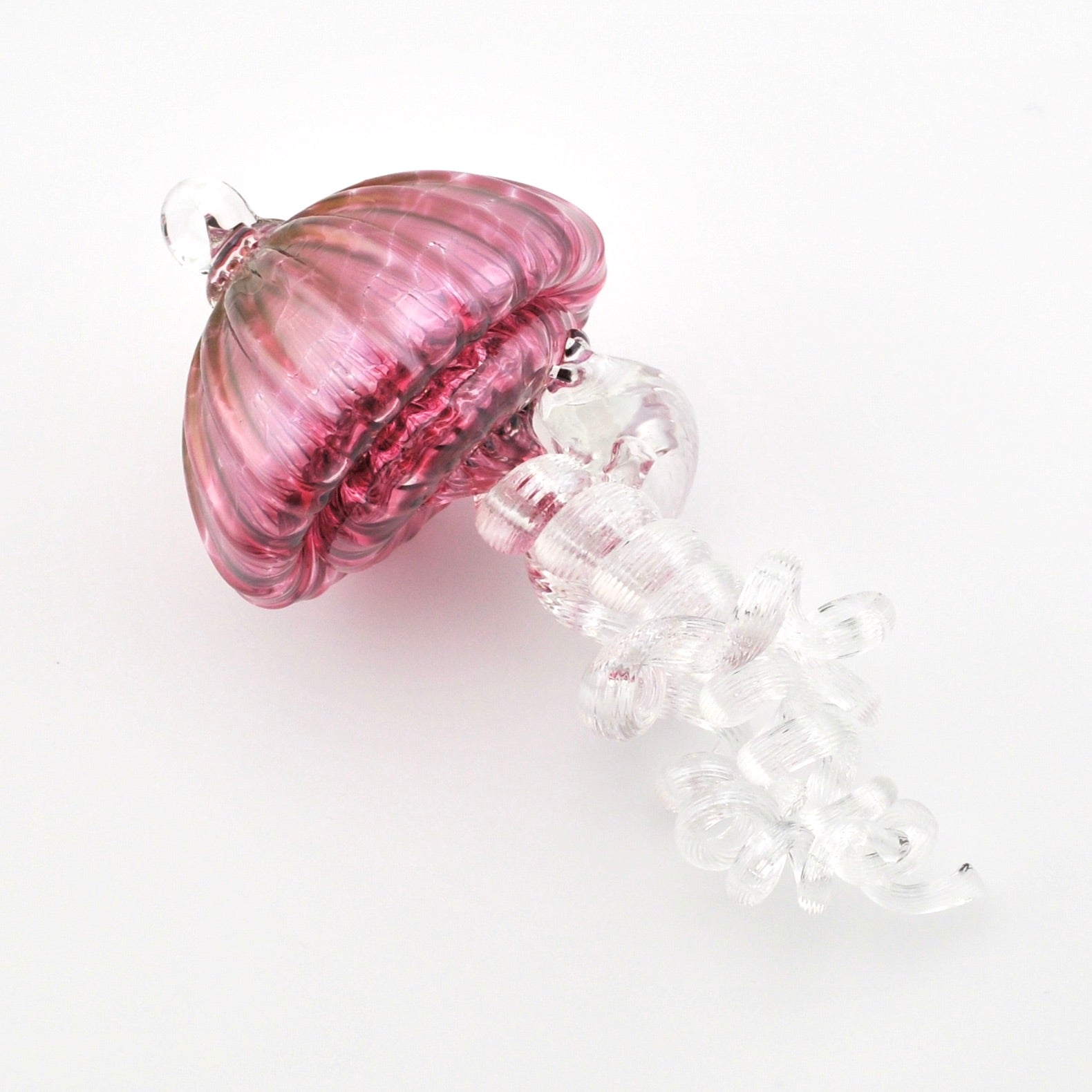 Alternate View Glass Large Cranberry Hanging Jellyfish Ornament