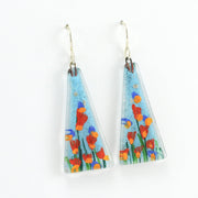 Alternate View Glass Stream Flowers Triangle Earrings