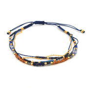 Alternate View Indigo Multi Strand Beaded Sliding Knot Bracelet