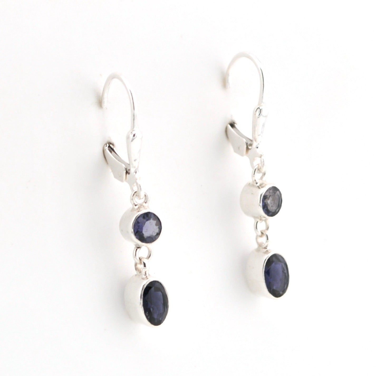Alternate View  Iolite Round Oval Dangle Earring
