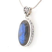 Alternate View Labradorite 12x24mm Oval Bali Pendant