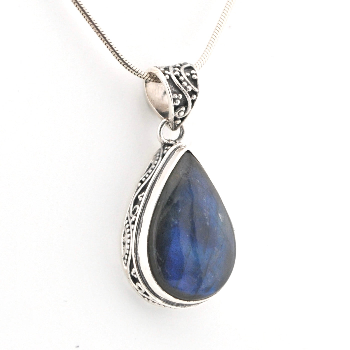Alternate View Labradorite 14x22mm Tear Bali Pendant