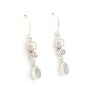 Alternate View Moonstone White Topaz Pearl Dangle Earrings