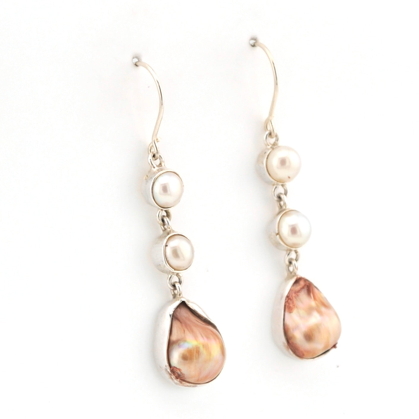 Alternate View Pearl and Baroque Pearl Earrings