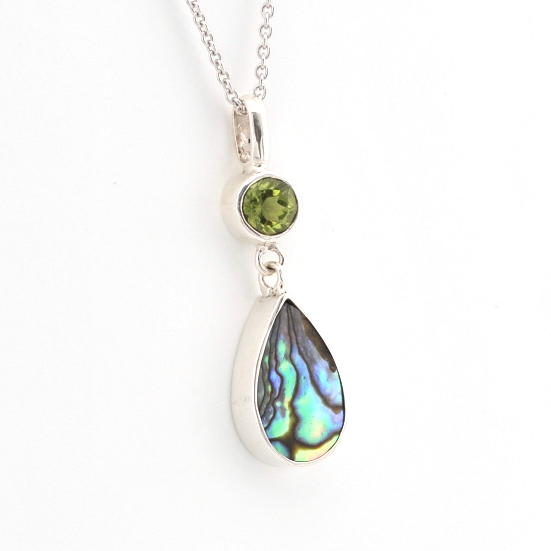 Alternate View Peridot Abalone Necklace