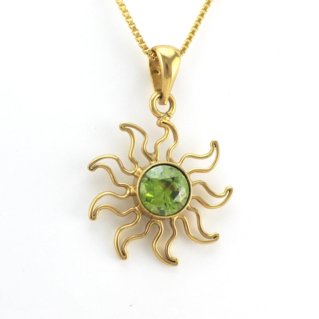 Alternate View Peridot Sun Pendant