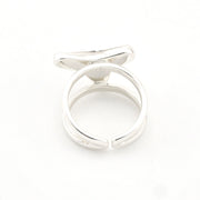 Silver ring on a white background
