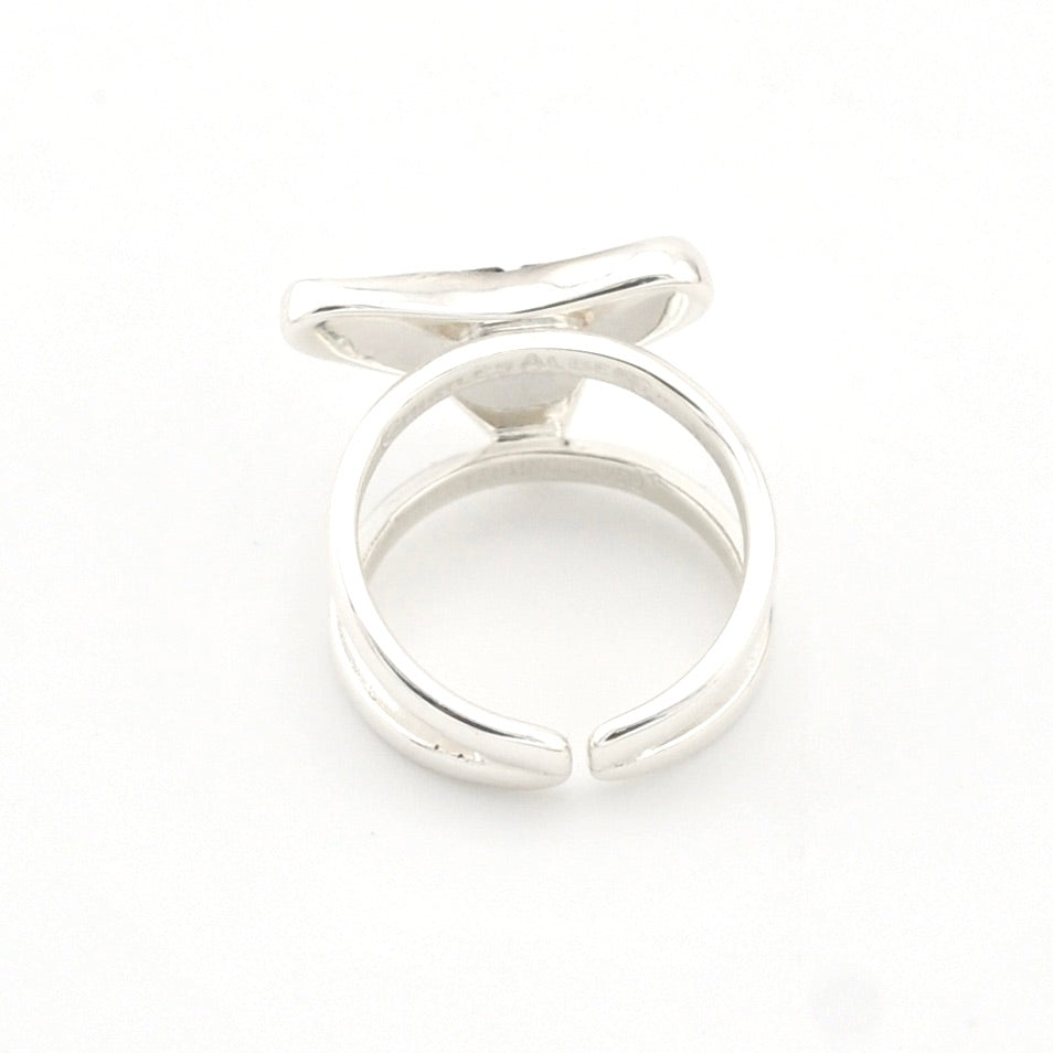 Silver ring on a white background