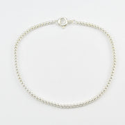 Silver 2mm Round Bead Bracelet