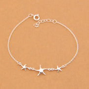 Alternate View Silver 3 Starfish Link Bracelet