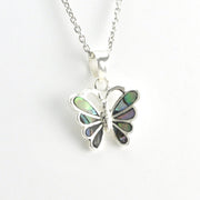 Alternate View Silver Abalone Butterfly Necklace