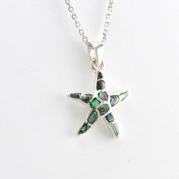 Alternate View Silver Abalone Starfish Necklace