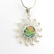 Alternate View Silver Abalone Sun Pendant