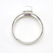 Alternate View Silver Amethyst 6x8mm Rectangle 2 Band Ring