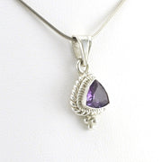 Alternate View Silver Amethyst 8mm Trillion Pendant