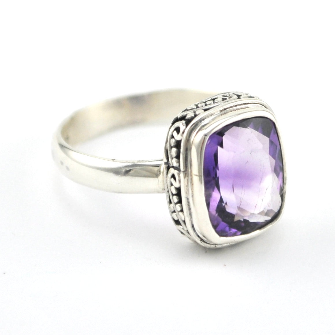 Alternate View Silver Ametrine 8x10mm Rectangle Bali Ring