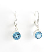 Alternate View Silver Blue Topaz 7mm Round Dangle Earrings