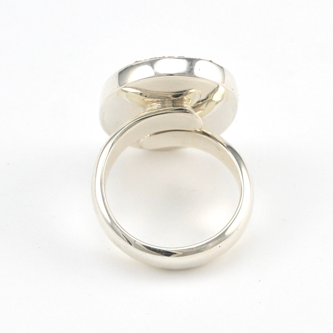 Alternate View Silver Champagne Druzy Agate Oval Ring