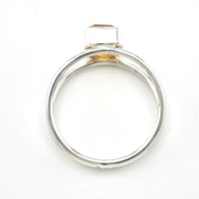 Alternate View Silver Citrine 6x8mm Rectangle 2 Band Ring