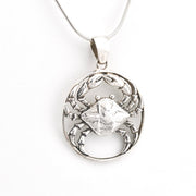 Alternate View Silver Crab Round Pendant