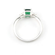 Alternate View Silver Created Emerald 1ct Square CZ Ring