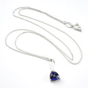 Alternate View Silver Created Sapphire 1.4ct Trillion Necklace
