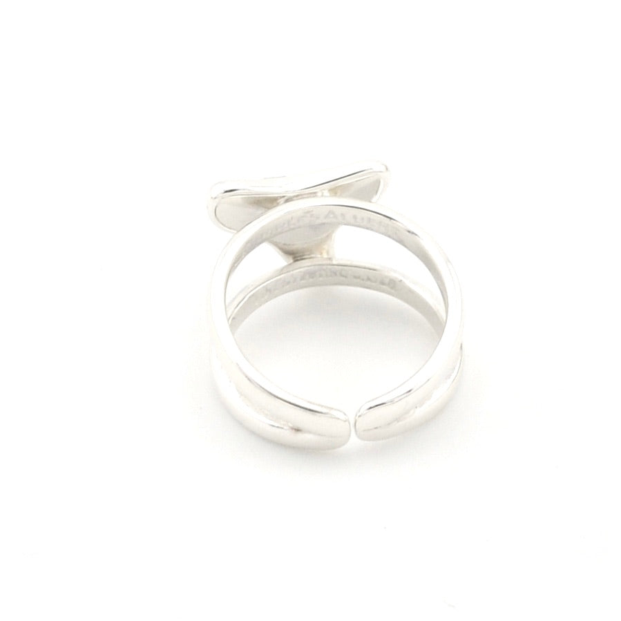 Silver ring on a white background