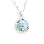 Silver necklace with a starfish pendant on a white background
