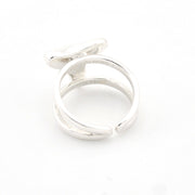 Silver ring on a white background