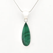 Alternate View Silver Malachite Long Tear Pendant