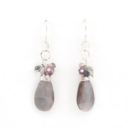 Alternate View Silver Moonstone with Spinel Earrings