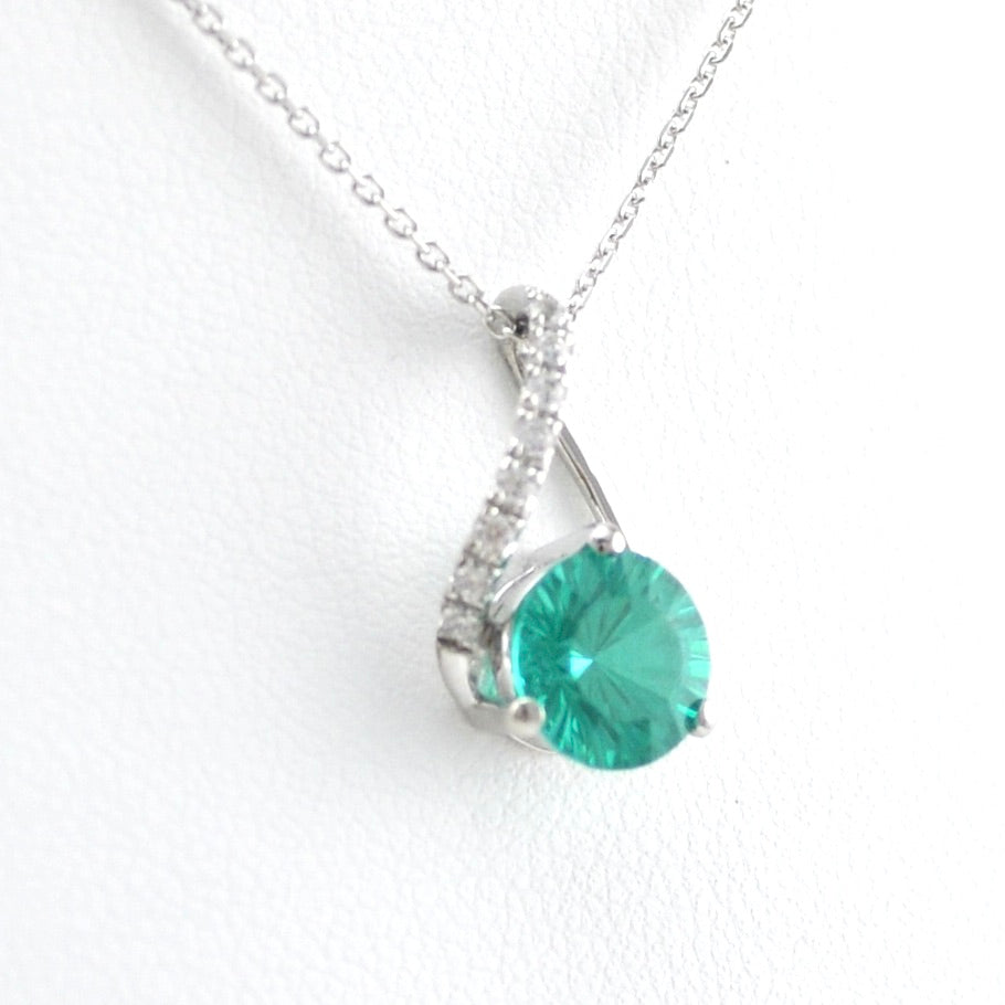 Alternate View Silver Paraiba Garnet 2ct CZ Necklace