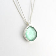 Alternate View Silver Roman Glass 20mm Round Necklace